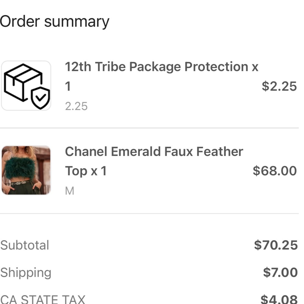 Chanel Emerald Faux Feather Top